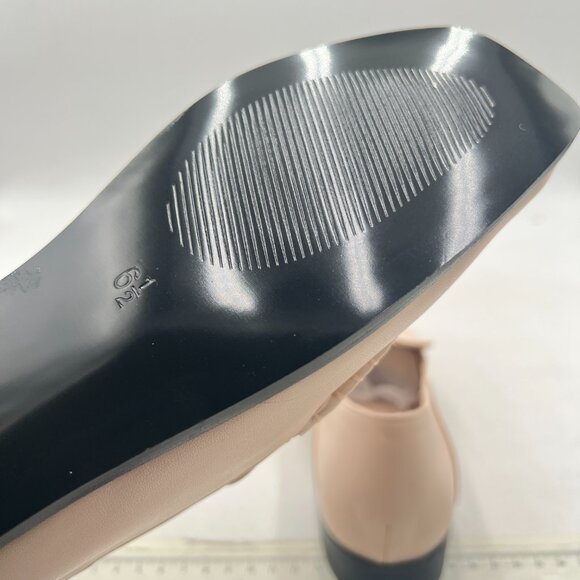 YDN Pink Chunky Low Heel Loafer Closed Square Toe Slip On Fashion Office Shoe - Picture 6 of 8